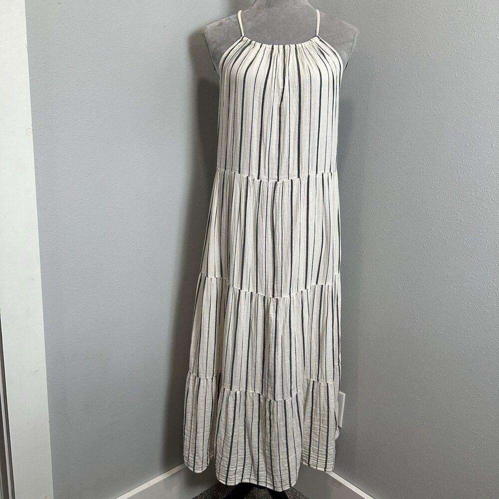 Old Navy Dress Womens M Striped Maxi Sleeveless Cotton Boho Summer India
